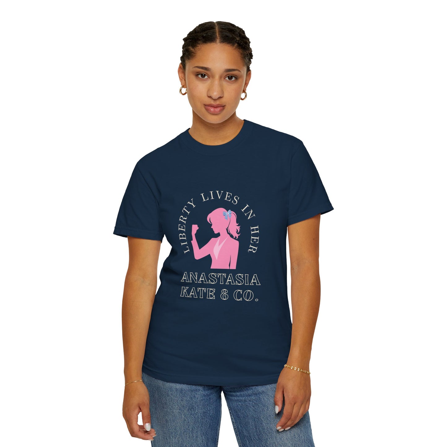 Liberty Lives in Her Unisex T-shirt, Vintage Graphic Tee, Feminist Shirt, Gift for Her, Casual Wear, Outfit for Protests