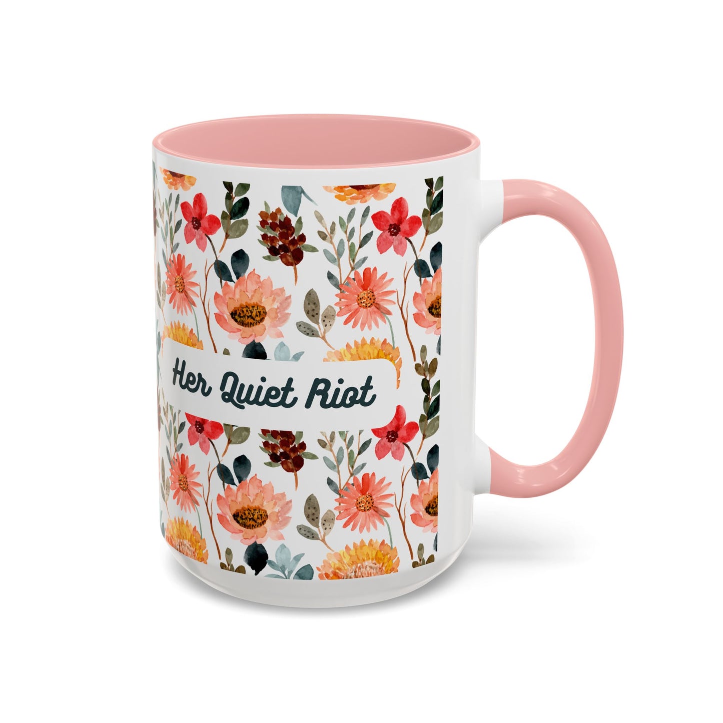Floral Accent Coffee Mug | Her Quiet Riot | Perfect Gift for Tea Lovers, Home Décor, Mother's Day, Birthdays