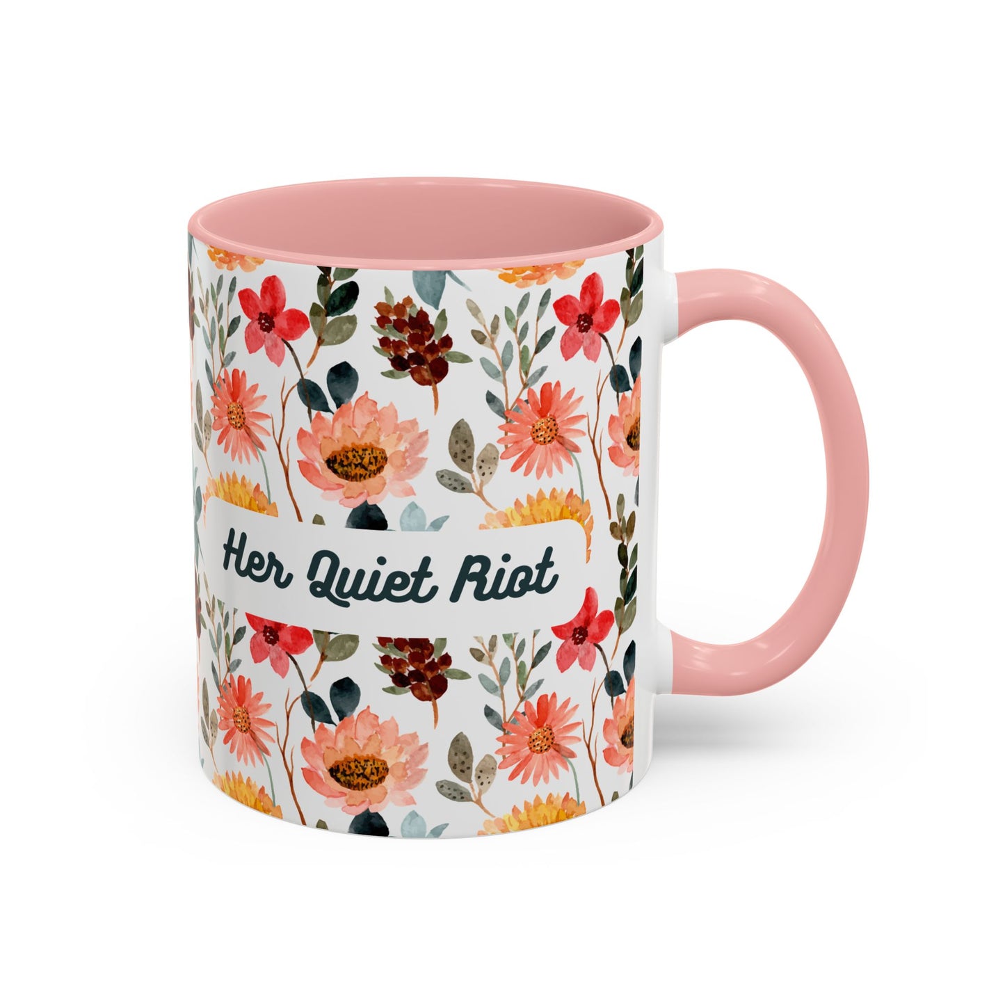 Floral Accent Coffee Mug | Her Quiet Riot | Perfect Gift for Tea Lovers, Home Décor, Mother's Day, Birthdays