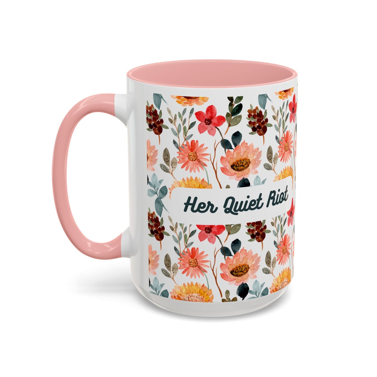 Floral Accent Coffee Mug | Her Quiet Riot | Perfect Gift for Tea Lovers, Home Décor, Mother's Day, Birthdays