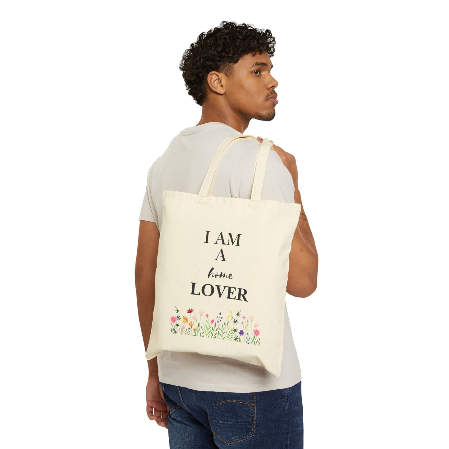 Floral Home Lover Tote Bag - Eco-Friendly, Reusable Shopping Bag, Gift for Homeowners, Plant Lovers, Beach Bag